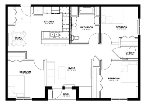 3 Bedroom Floor Plan